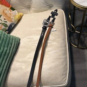 Steve Madden Dual-Tone Belts with Silver Buckles